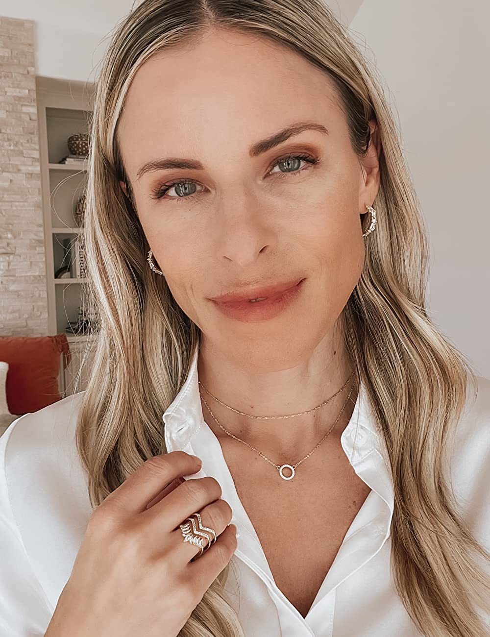 Gold Statement Rings for Women 14k Gold Plated Silver Rose Gold Evil Eye Chevron Pointed V Shaped Open Ring Marquise Cubic Zirconia Adjustable Rings for Teen Girls