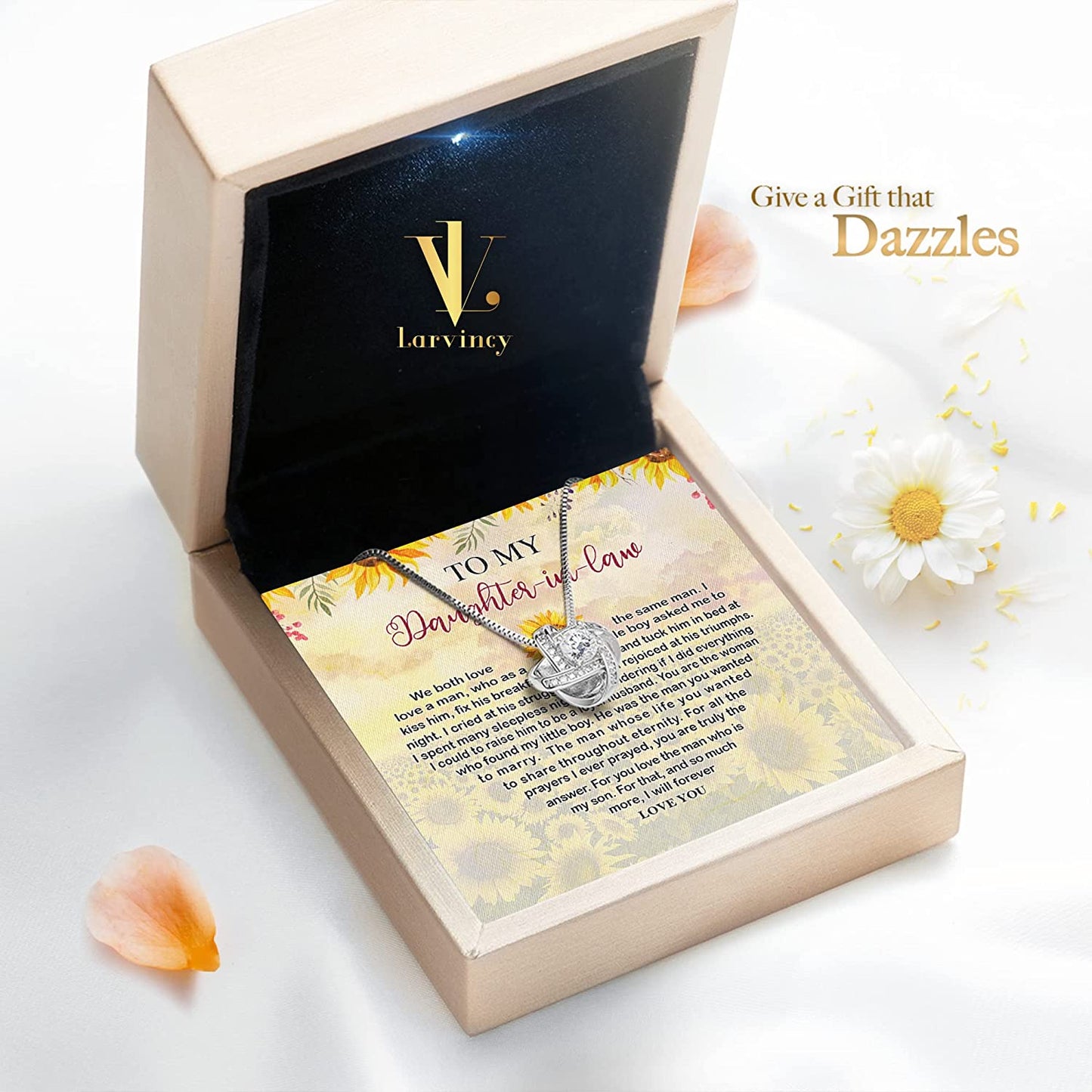 Daughter In Law Gift Ideas - To My Daughter In Law Necklace, Gifts For Daughter In Law From Mother In Law On Wedding Day, Birthday, Mothers Day, Christmas, Jewelry Gifts For Future Daughter In Law