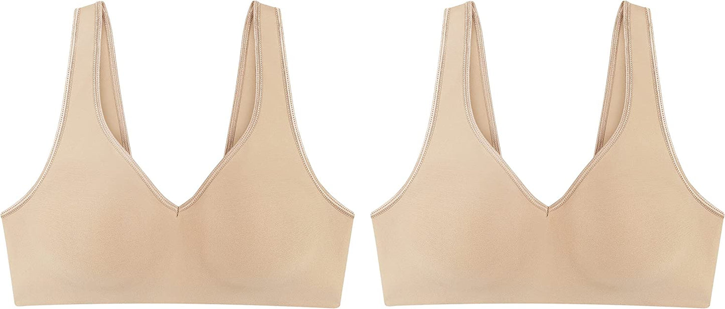 Women's SmoothTec ComfortFlex Fit Wirefree Bra MHG796, Available in Single and 2-Pack