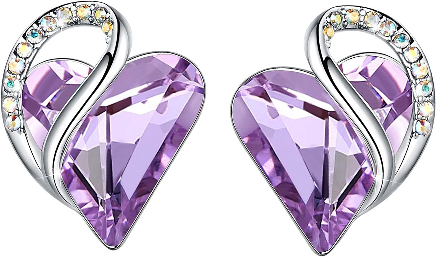 Leafael Infinity Love Heart Crystal Stud Earrings for Women, Silver Tone Fashion Earrings, Gifts for Women, Statement Earrings for Any Occasion