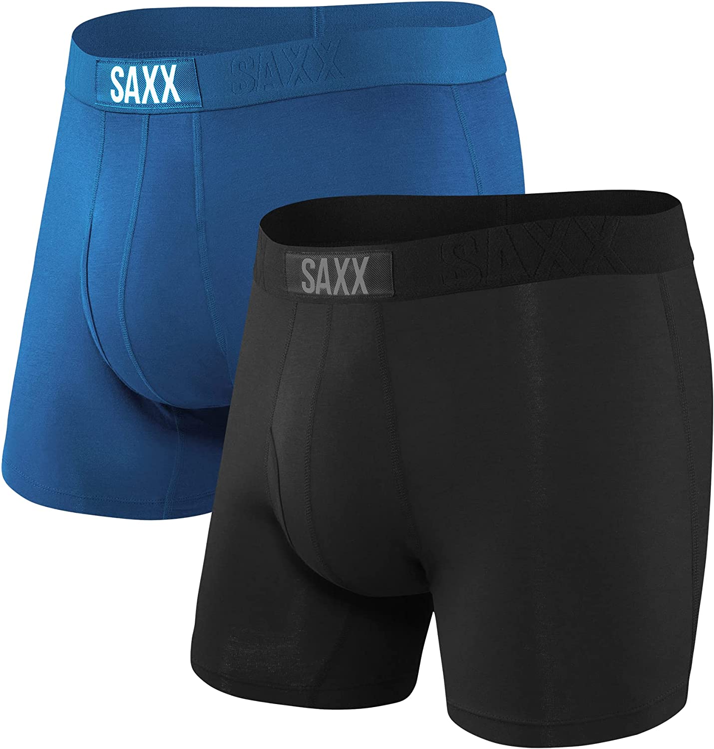 Men's Underwear - Ultra Super Soft Boxer Briefs with Fly and Built-in Pouch Support - Underwear for Men, Pack of 2