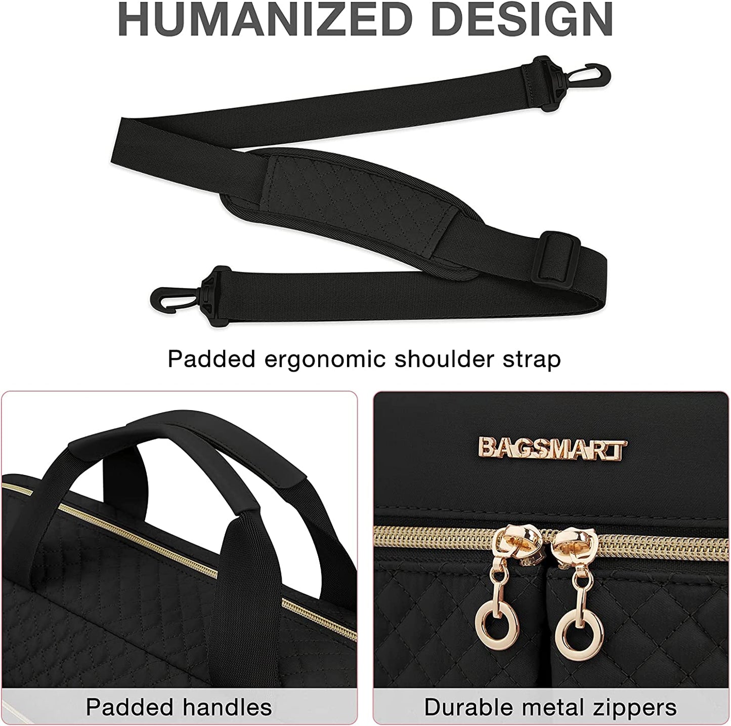 17.3 Inch Laptop Bag,BAGSMART Briefcase for Women Large Laptop Case Computer Bag Office Travel Business