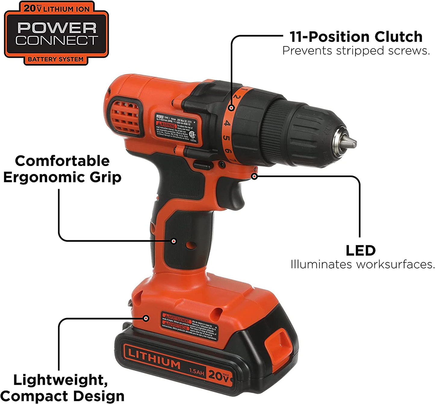 20V Max Drill & Home Tool Kit, 68 Piece (LDX120PK)