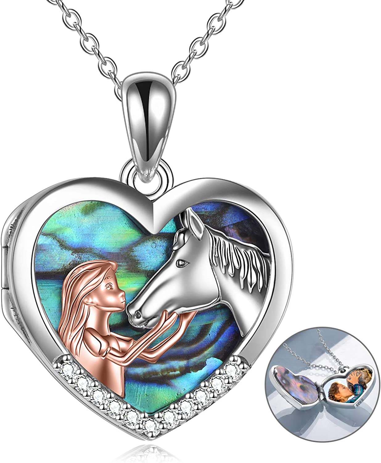 Horse Pendant Necklace Sterling Silver Girls with Horse Gift For Women Girls