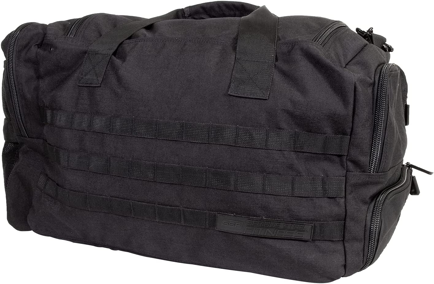 Serious Steel Fitness Gym Bag | 1000D Nylon Duffel Bag | Heavy Duty (Black - Big Bud)