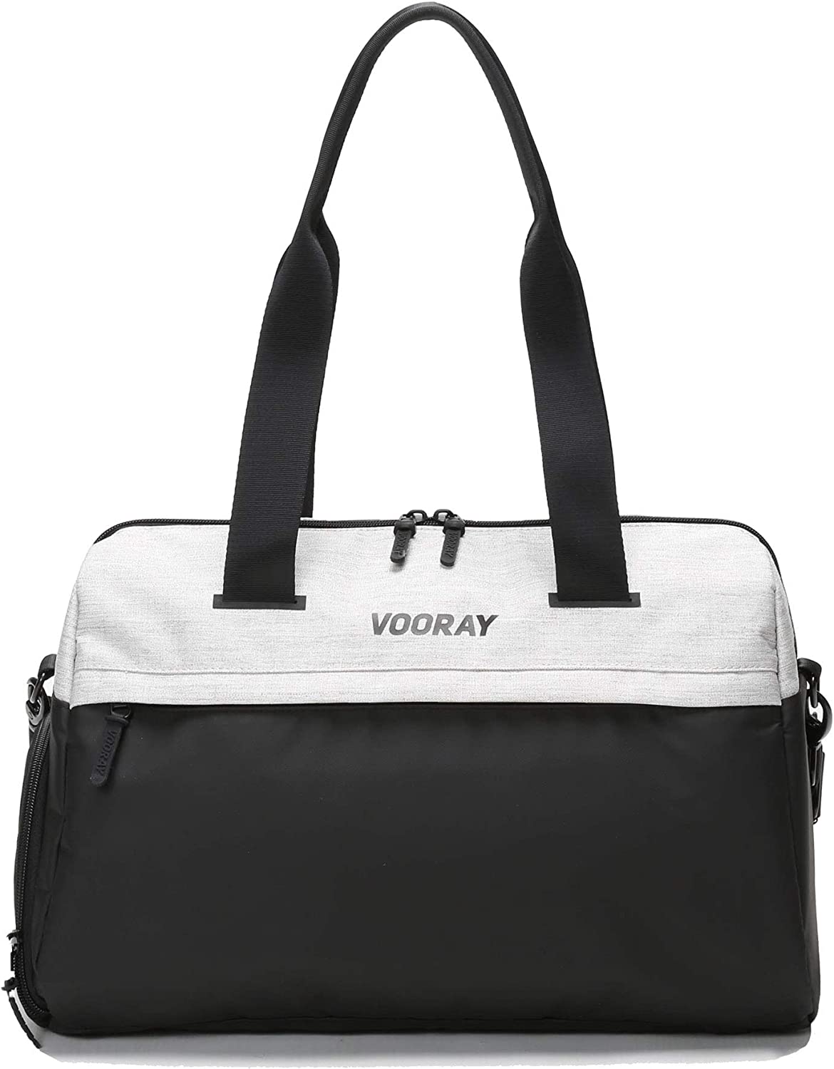 Vooray Trainer Duffle, Water-Resistant Gym Bag with Shoe Compartment and Wet-Gear Pocket 25L (Black Foil, Trainer (24L))