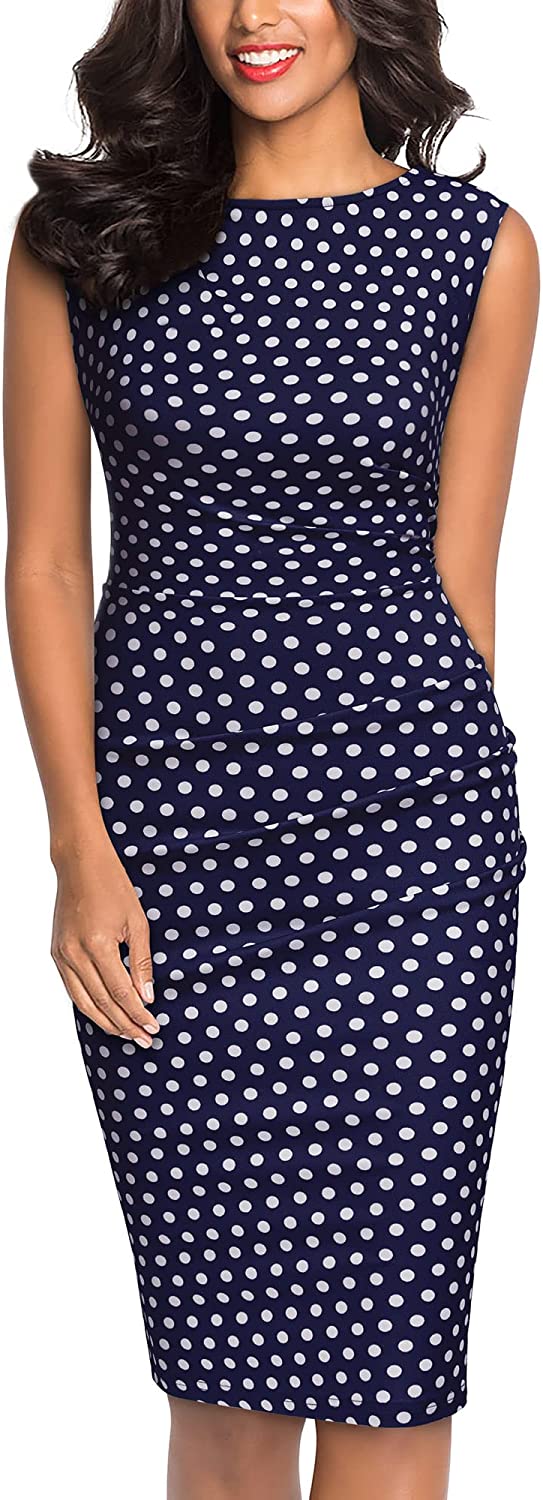 Women's Retro Ruffle Style Slim Work Pencil Dress