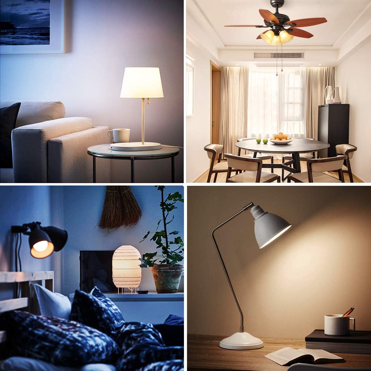 LED Light Bulb, Color Changing Light Bulb, 40W Equivalent, 450LM, 2700K Warm White 5W E26 Screw Base RGBW, Flood Light Bulb- 12 Color Choices - Timing Infrared Remote Control (4 Pack)