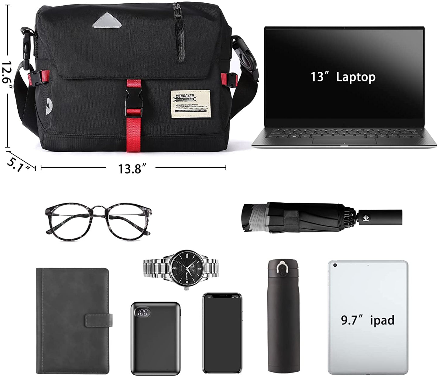 Small Messenger Bag for Men Women Crossbody Bike Satchel Message College Shoulder Backpack School Satchel Bags