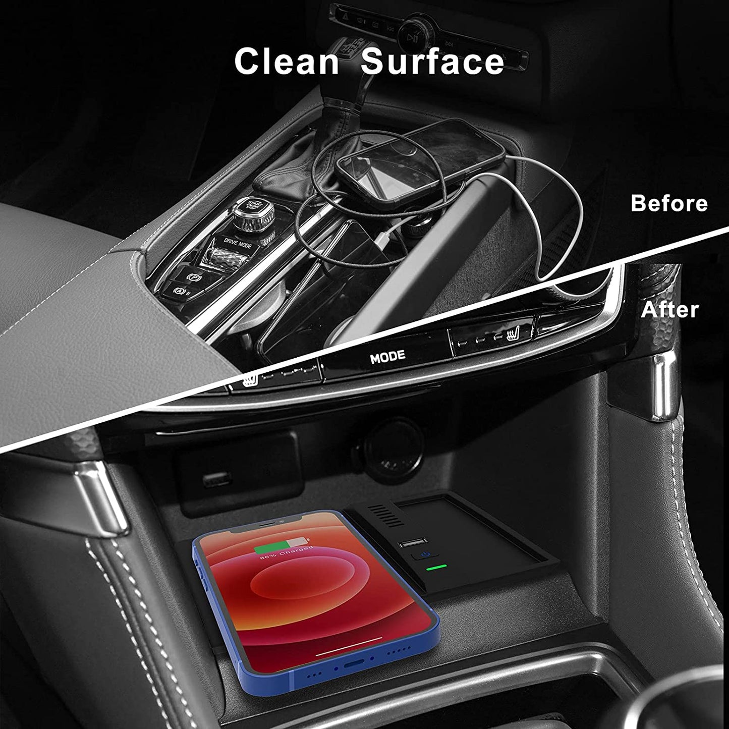 CarQiWireless Wireless Charger for Subaru Forester 2019-2021 2022 Crosstrek 2018-2021 2022 Subaru Impreza 2017-2021 Car Accessories Center Console Organizer for Subaru Forester Crosstrek Impreza