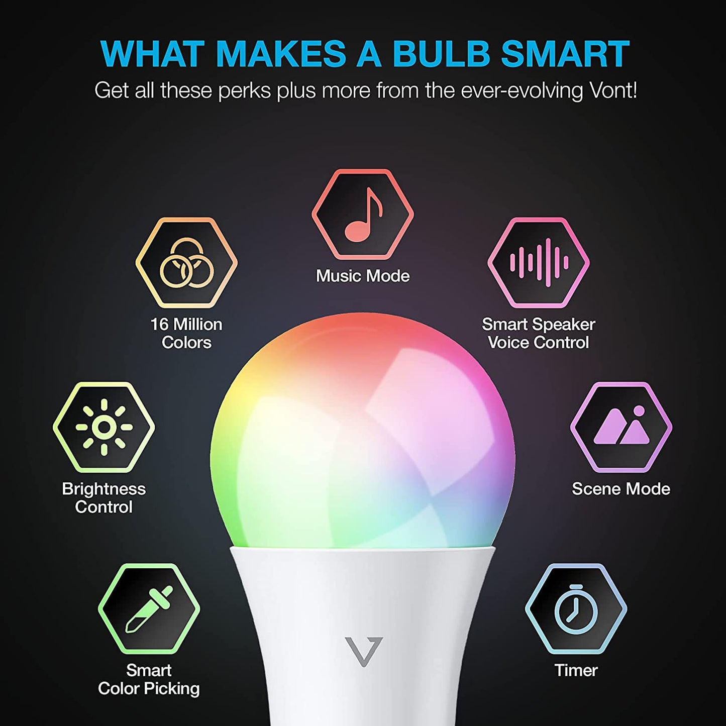 Smart Light Bulbs [4 Pack], WiFi & Bluetooth 5.0, Compatible w/ Alexa & Google w/o Hub, Dimmable, Music Sync, Schedules, Color Changing Light Bulb, RGBW Smart Bulb Lights, LED Bulb, A19/E26, 9W, 810LM