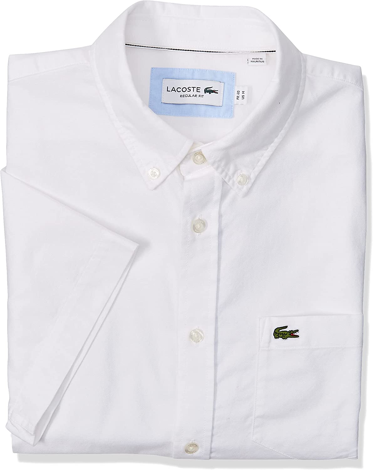 Mens Short Sleeve Oxford Button Down Collar Regular Fit Woven Button Down Shirt