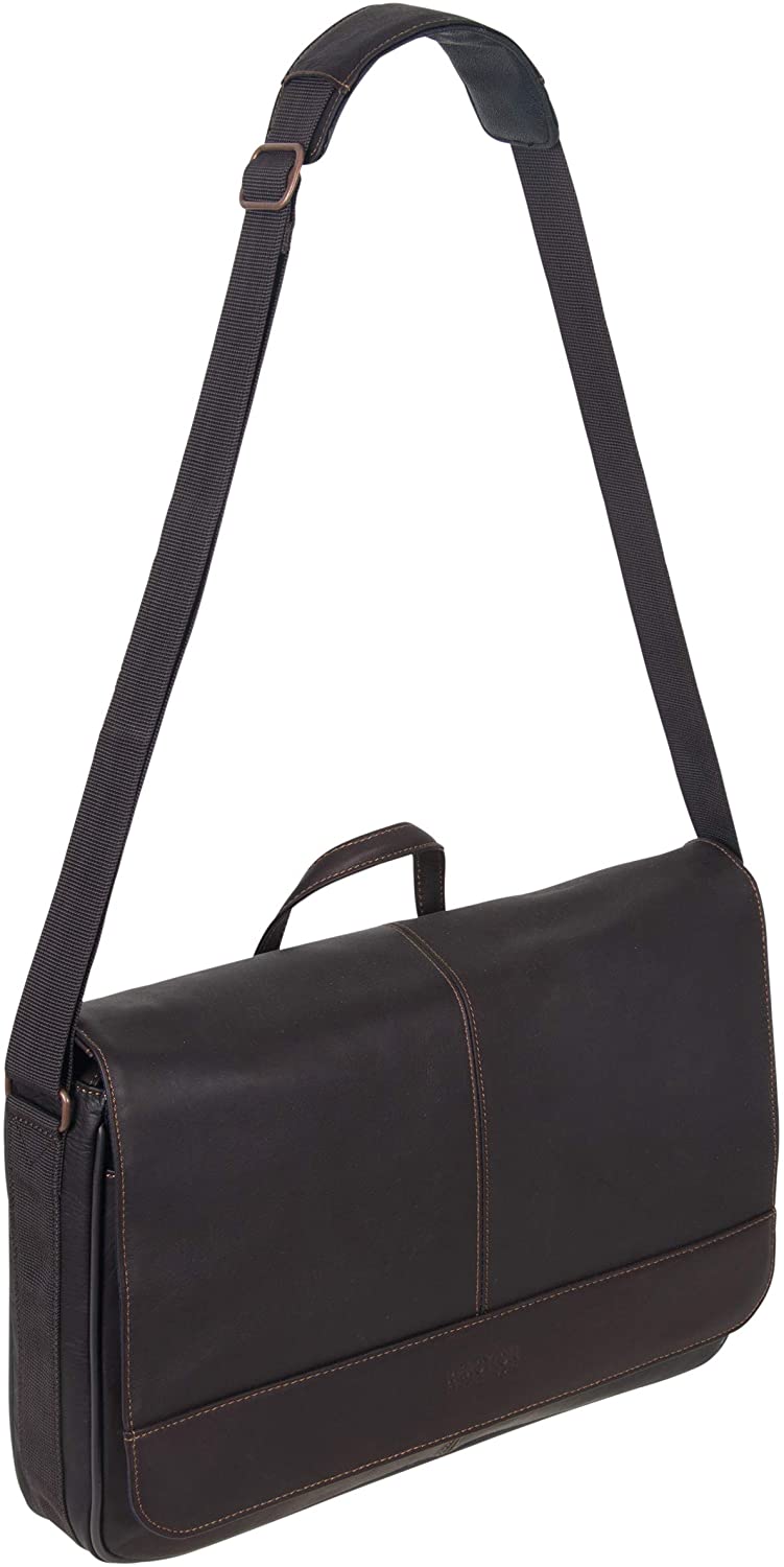 Kenneth Cole Reaction Come Bag Soon - Colombian Leather Laptop & iPad Messenger, Brown