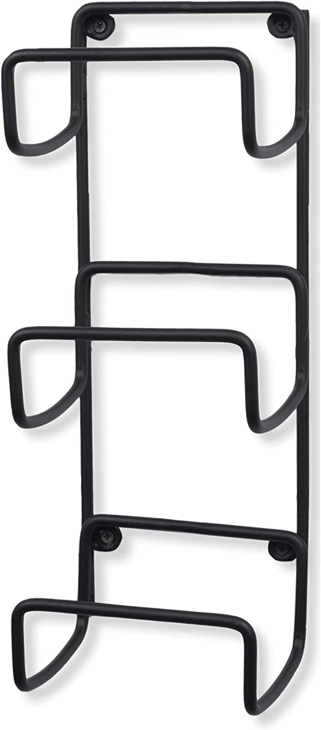 Wallniture Boto Towel Rack for Bathroom Wall Decor, Wrought Iron Organization and Storage Unit, Wall Mount Towel Holder, 3 Sectional, Black