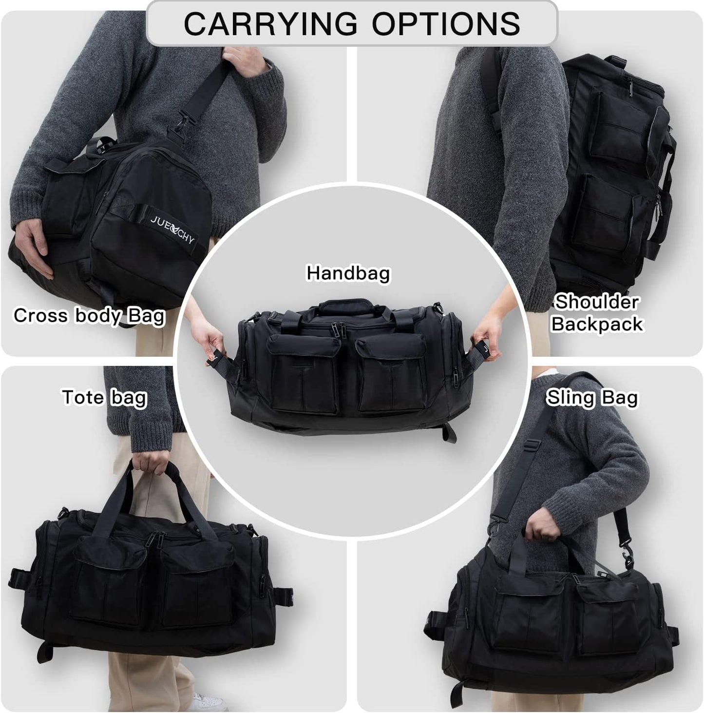 Jueachy Gym Bag for Men Small Gym Bag for Women Workout Duffle Bag Luggage Weekend Travel Backpack with Shoe Compartment Waterproof