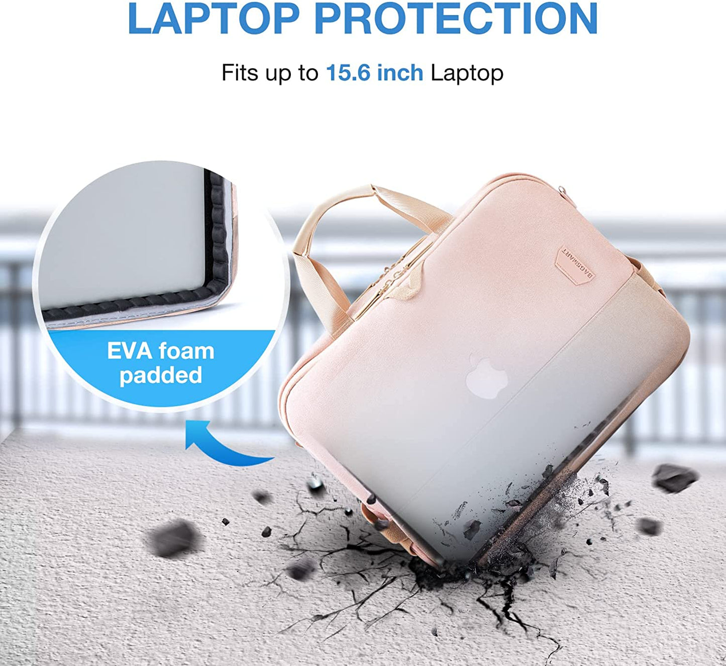 Laptop Bag,BAGSMART 15.6 Inch Laptop Case for Men Women Computer Bag Briefcase Work Business Travel