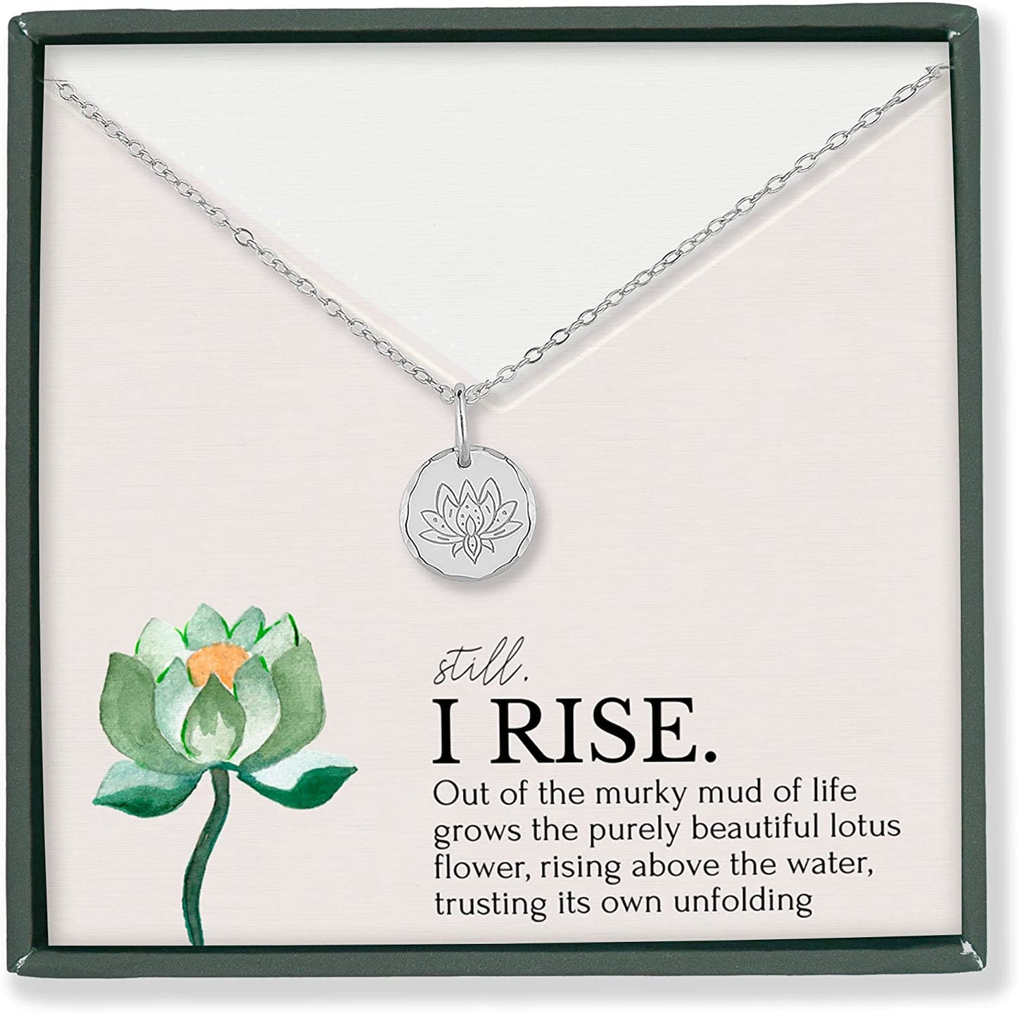 New Beginnings Lotus Necklace for Women - Gifts for Her - Divorce Gifts , Addiction Recovery, AAA, Sobriety Gifts for Women, Break Up, Recovery - Lotus Pendant, Sterling Silver