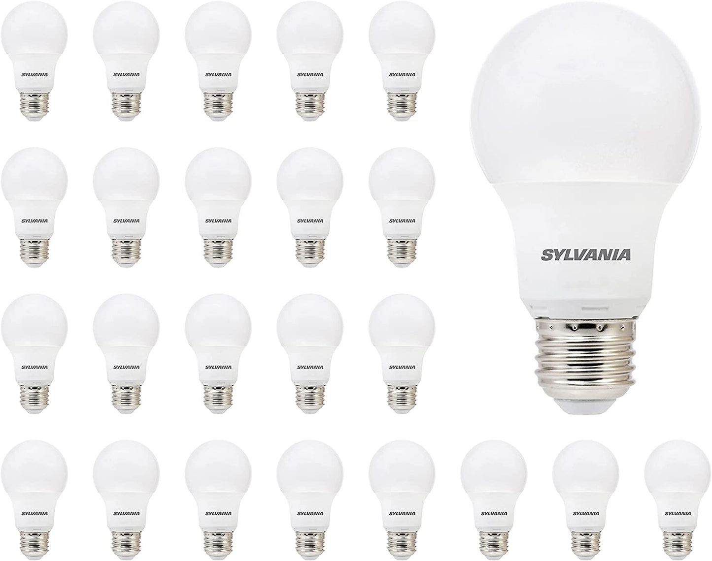 LED A19 Light Bulb, 60W Equivalent, Efficient 8.5W, 10 Year, 2700K, 800 Lumens, Frosted, Soft White - 24 Pack (74765)