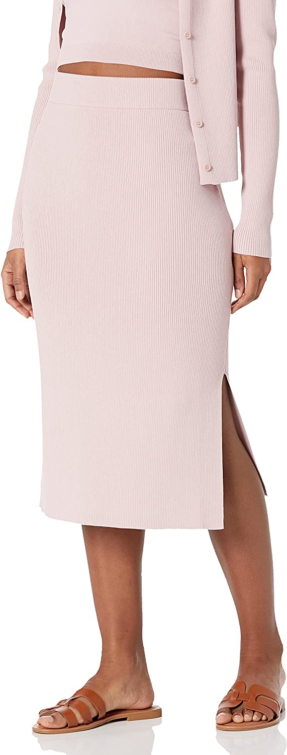 Women's Vera Slim Side Slit Midi Sweater Skirt