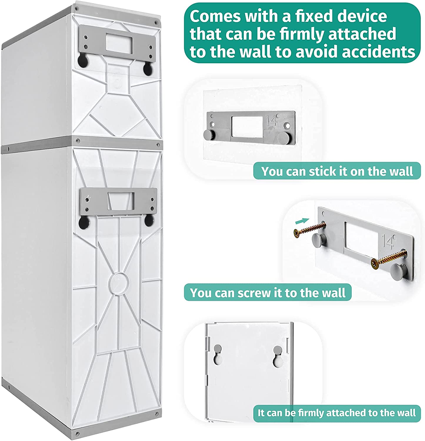 Toilet Paper Storage, Bathroom Storage Cabinet, Waterproof and Durabl (11.18” x 6.53” x 24.88”)