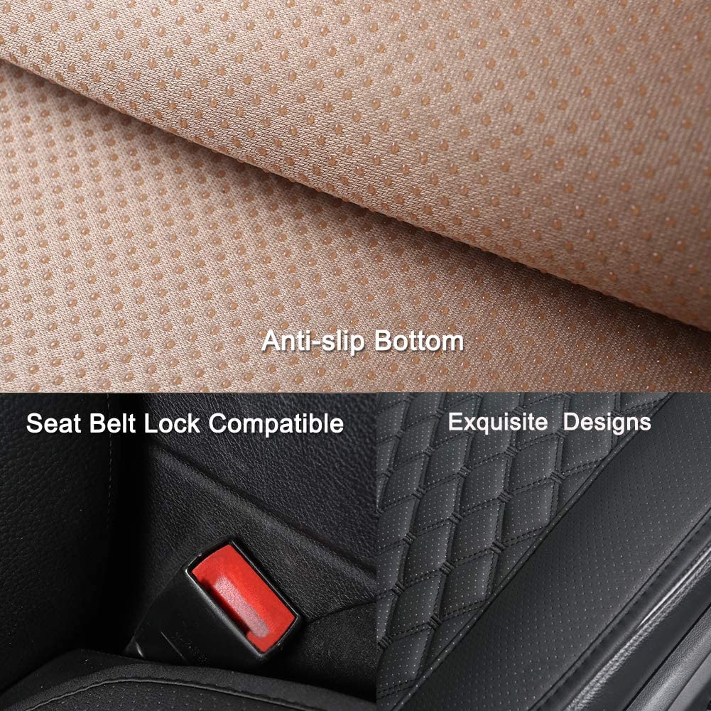 1 Pair Car Seat Covers, Luxury Car Protectors, Universal Anti-Slip Driver Seat Cover with Backrest,Diamond Pattern (Black)