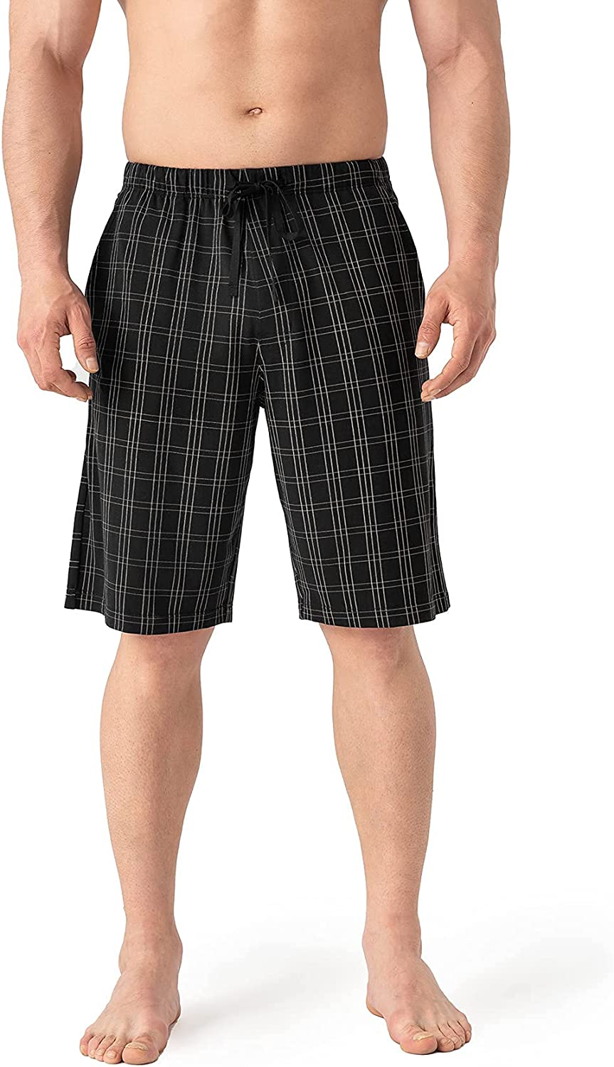 Men's 2 Pack Soft Cotton Sleep Shorts for men Lounge Pants Wear Pajama Bottoms with Pockets