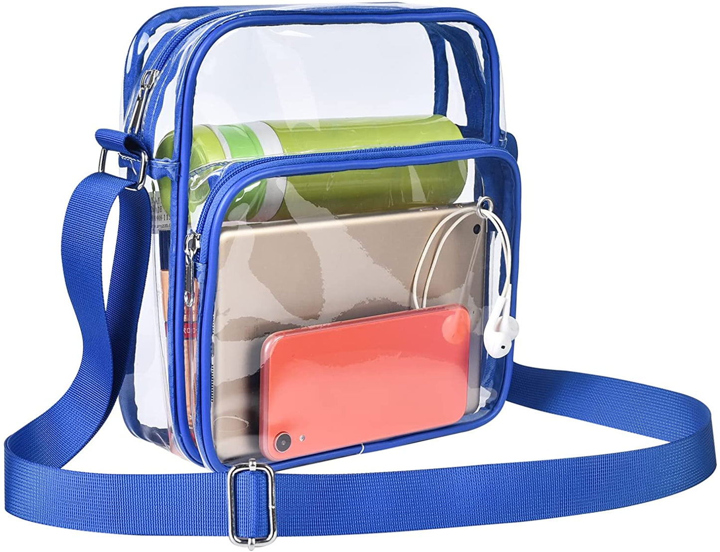 Clear Crossbody Messenger Shoulder Bag Stadium Approved Transparent Purse Suitable for Work Concert Sports