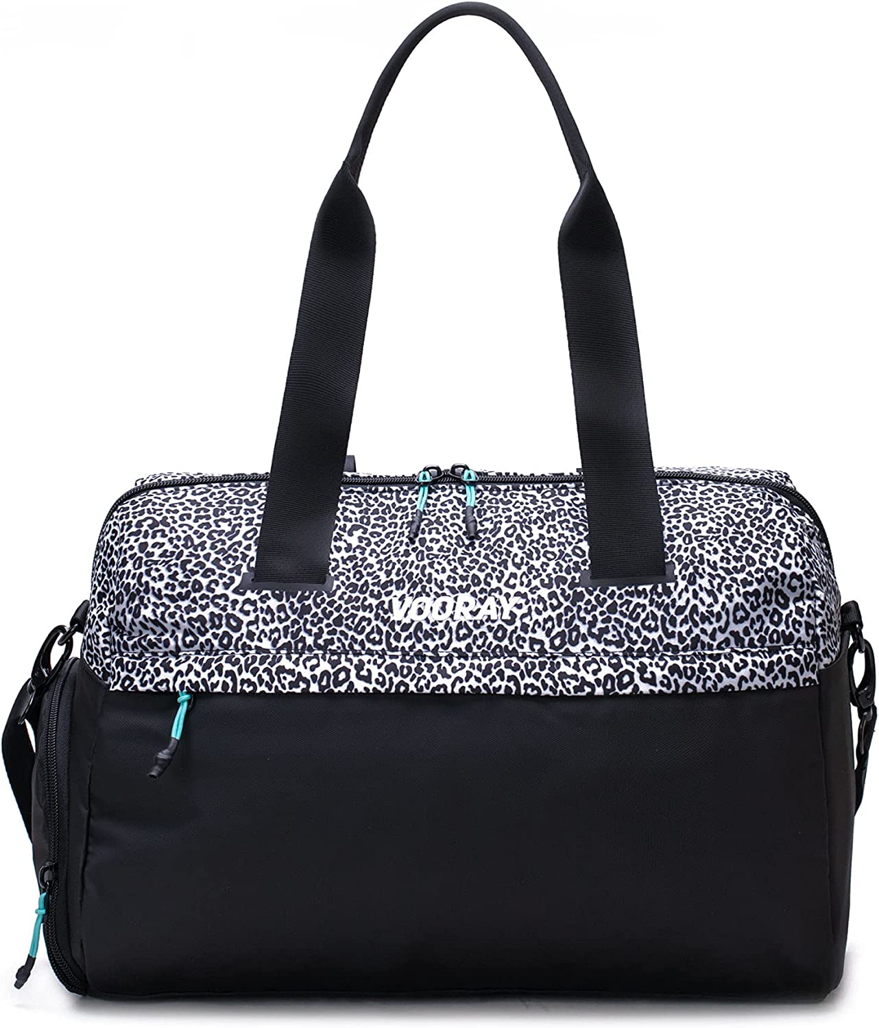 Vooray Trainer Duffle, Water-Resistant Gym Bag with Shoe Compartment and Wet-Gear Pocket 25L (Black Foil, Trainer (24L))
