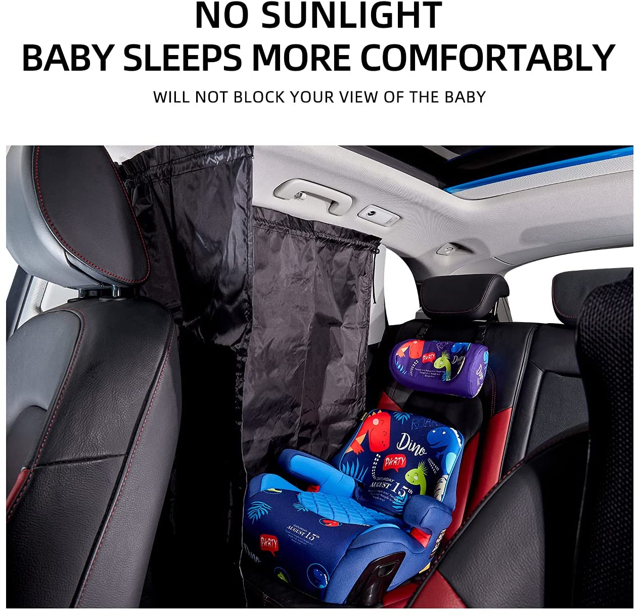 Car Divider Curtain Sun Shade,Car Window Shade,Car Sun Shade for Window Baby,Car Window Shades for Side Windows,Windshield Sunshade, Privacy Sunshade Curtain for Camping Air Mattress (Black)