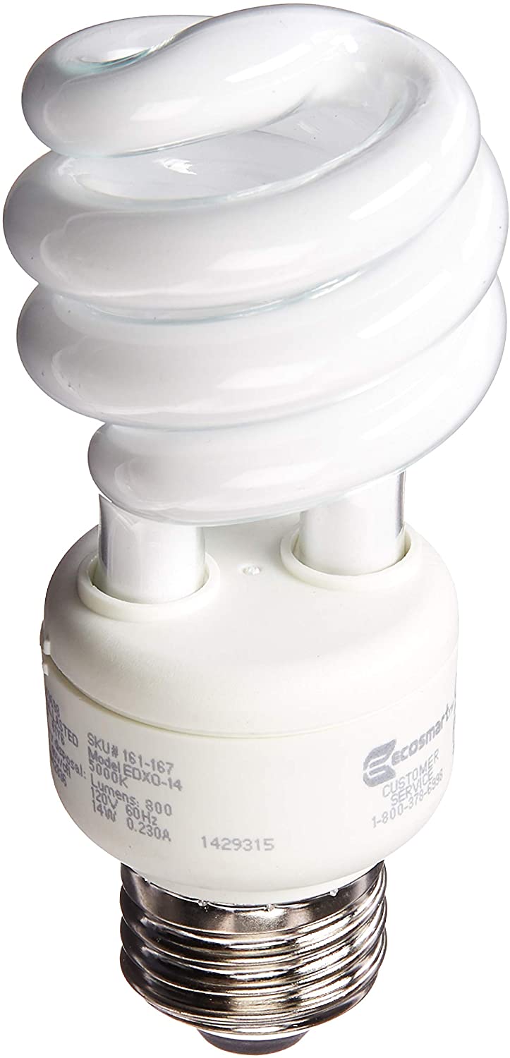 EcoSmart 60-Watt Equivalent Daylight (5000K) Spiral CFL Light Bulb (4-Pack)