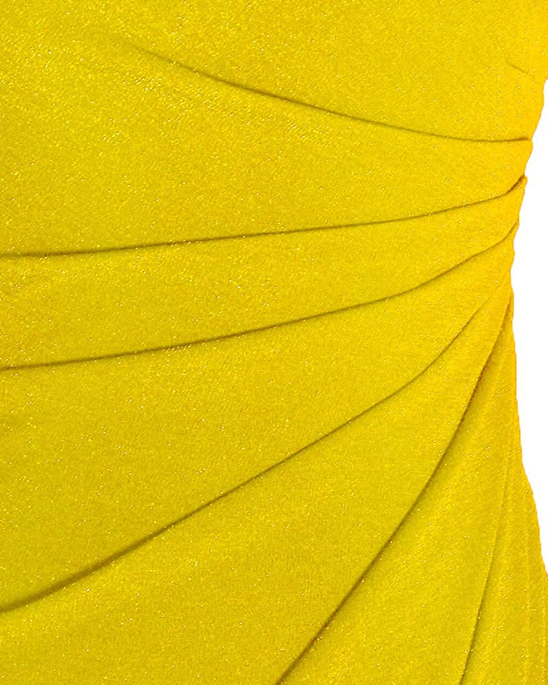 Women's Ruched One Shoulder Side Split Evening Party Dress
