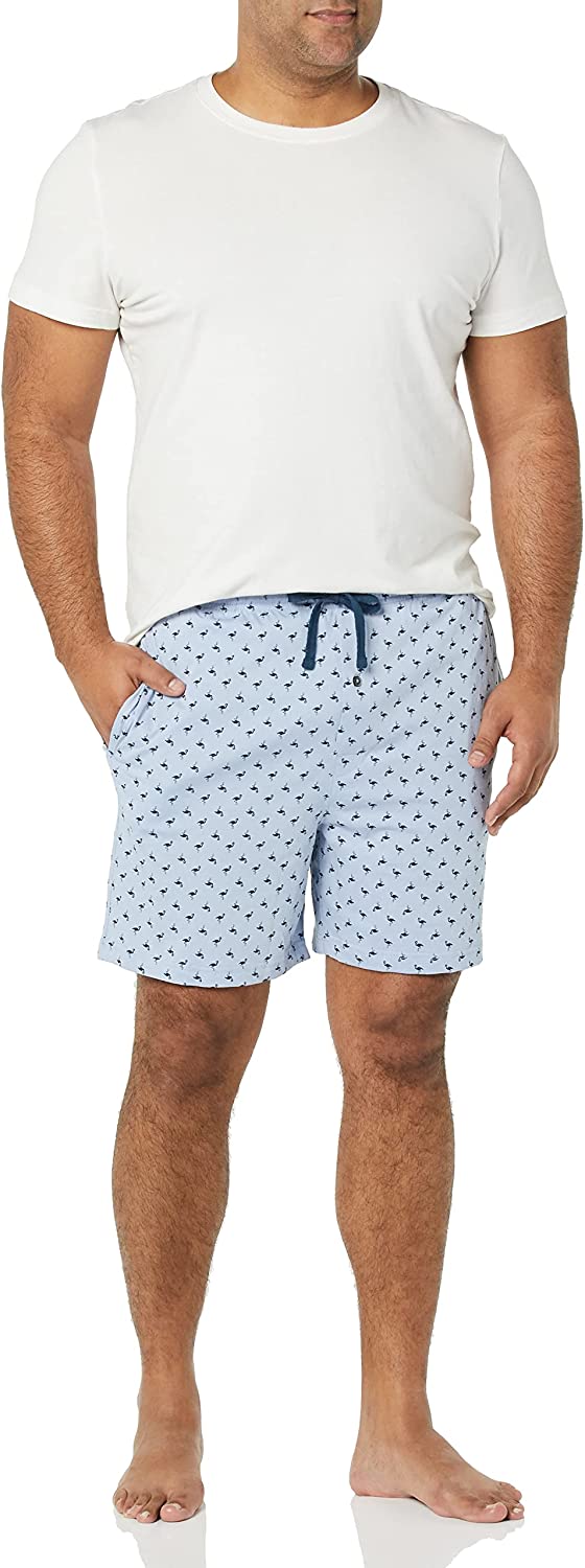 Essentials Men's Cotton Pajama Shorts, Pack of 2