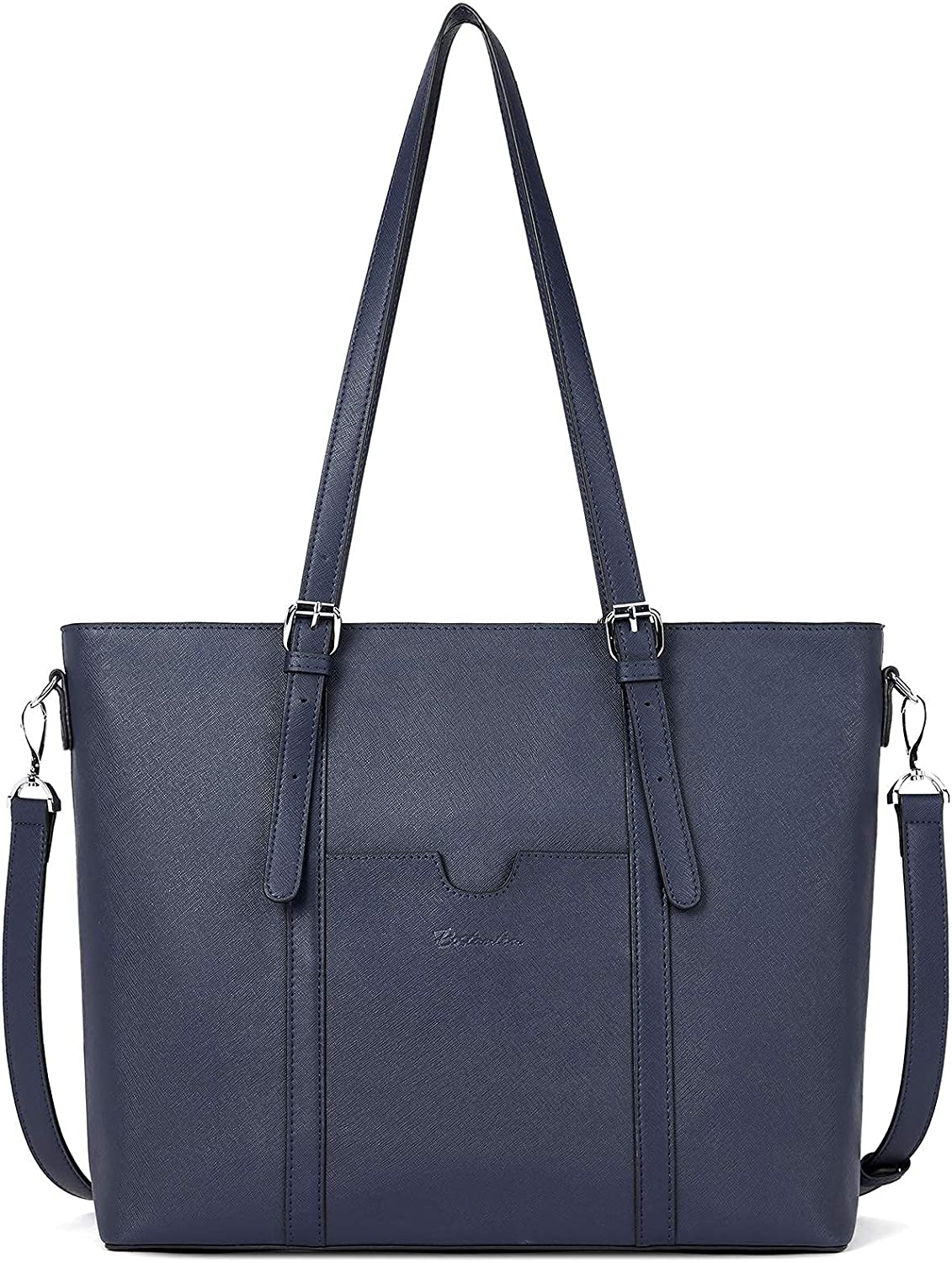Women Leather Laptop Tote Office Shoulder Handbag Vintage Briefcase 15.6 inch Computer Work Purse