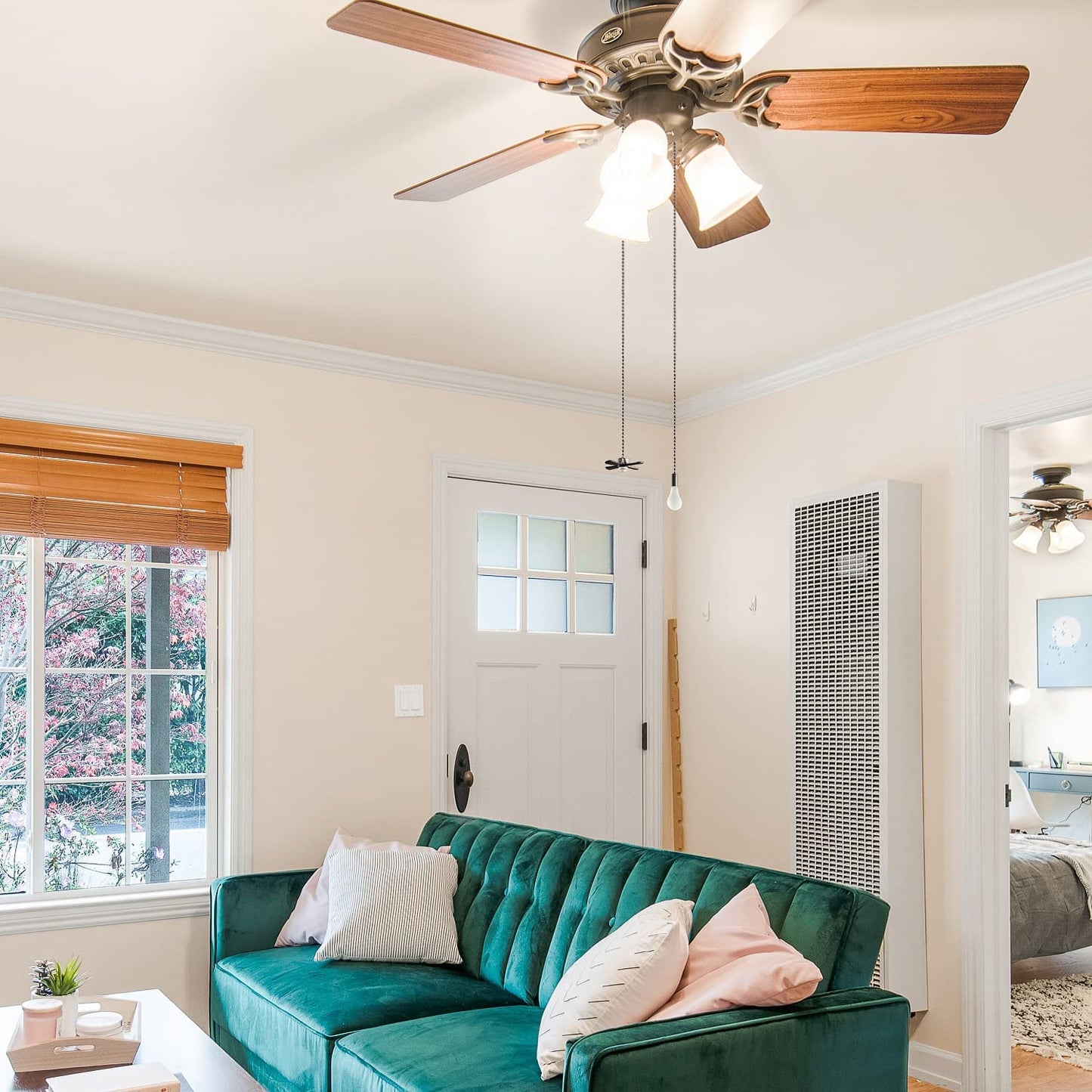 3 Sets 24 inch Ceiling Fan Pull Chain, 6 pcs 3mm Diameter Beaded Ball Fan Pull Chain with Decorative Light Bulb and Fan Cord (Silver and ORB)