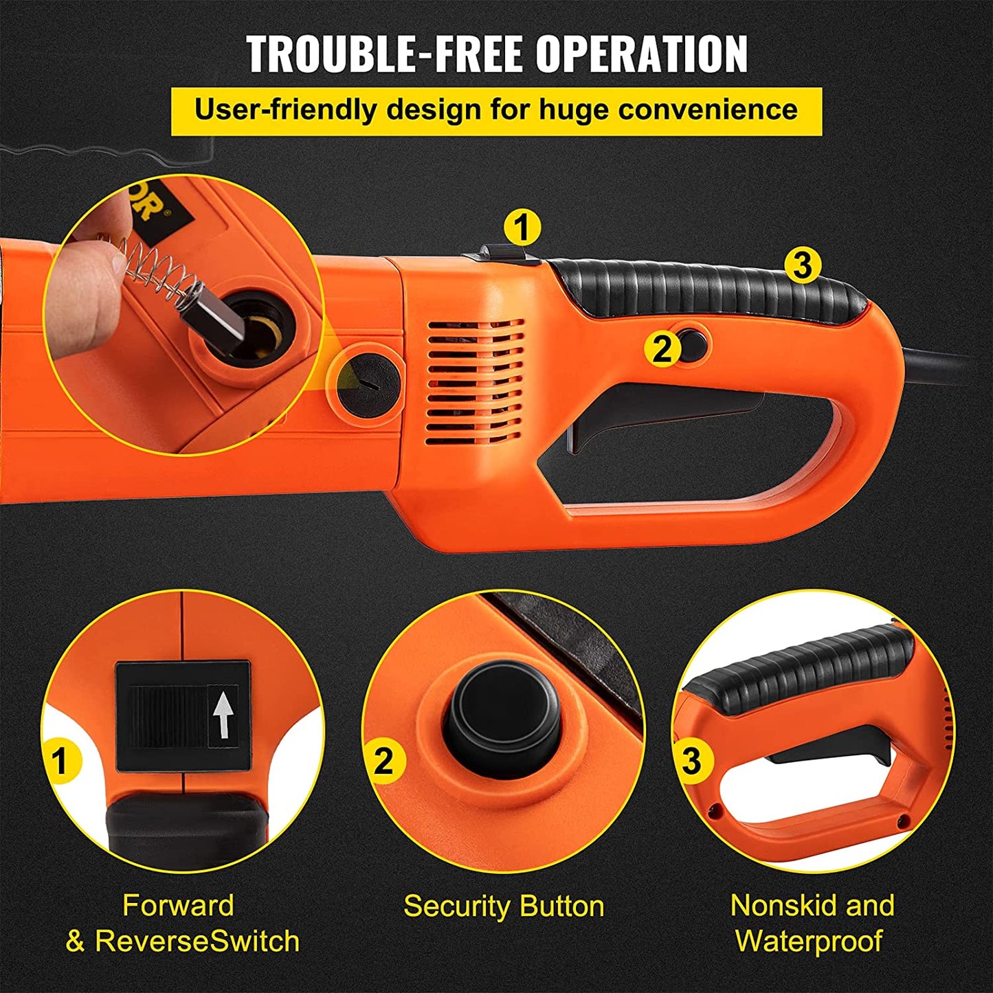 Electric Pipe Threader, 2300W Pipe Threading Machine, Heavy-Duty Hand-Held Power Drive Kit, 110V Pipe Threader Machine Copper Motor, Portable Pipe Threader with 6 Dies 1/2"-2" and Carrying Case