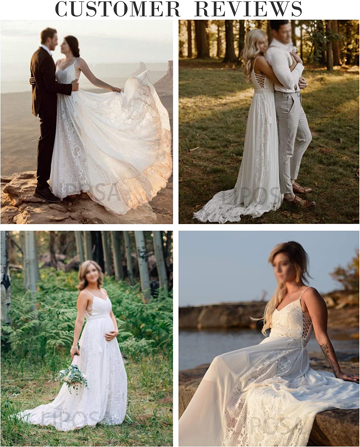 Wedding Dresses Spaghetti Strap with Adjustable Drawstring Lace Bridal Gowns