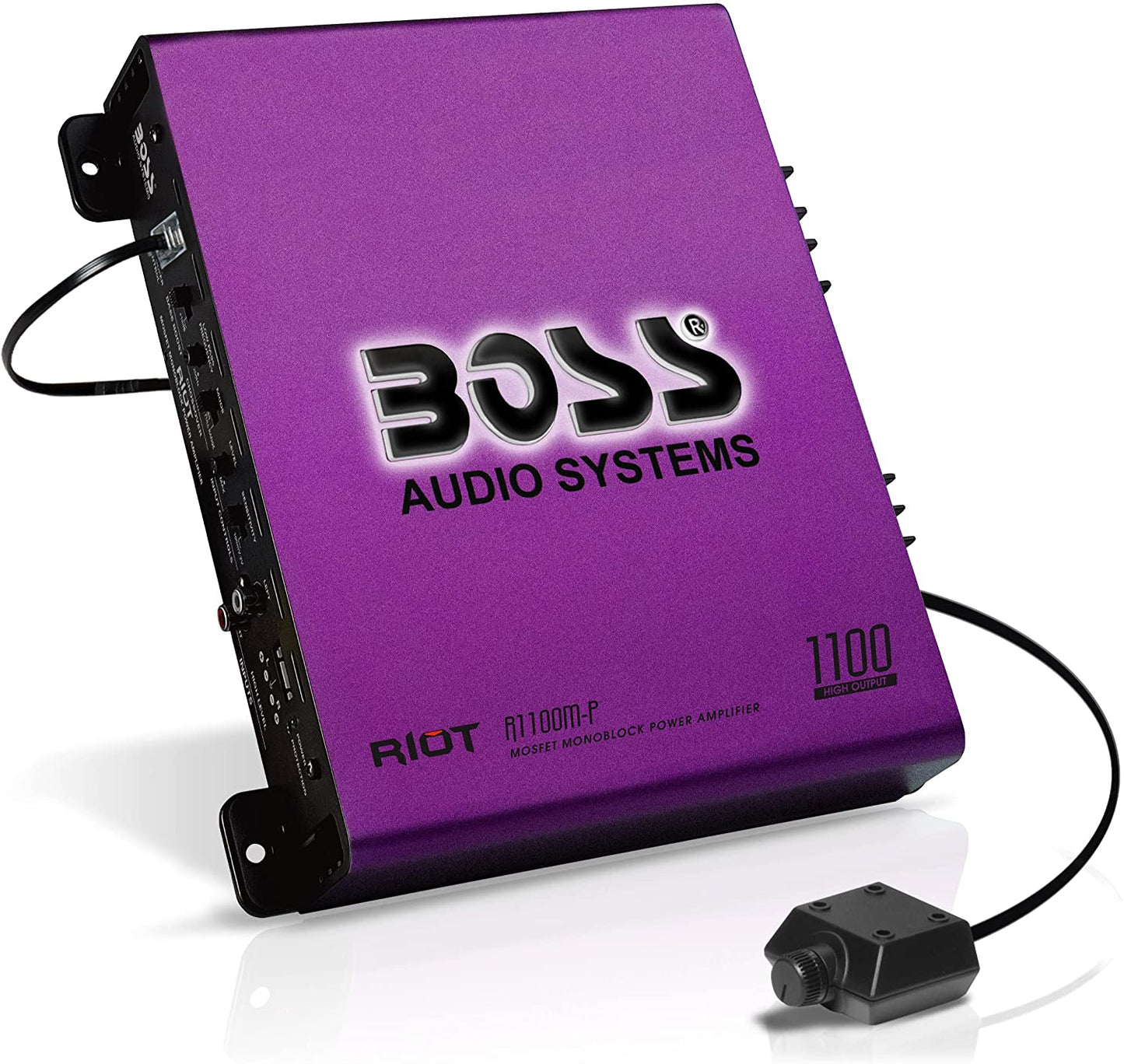 R1100M Riot Series Car Audio Subwoofer Amplifier - 1100 High Output, Monoblock, Class A/B, 2/4 Ohm Stable, Low/High Level Inputs, Low Pass Crossover, Mosfet Power Supply, Stereo