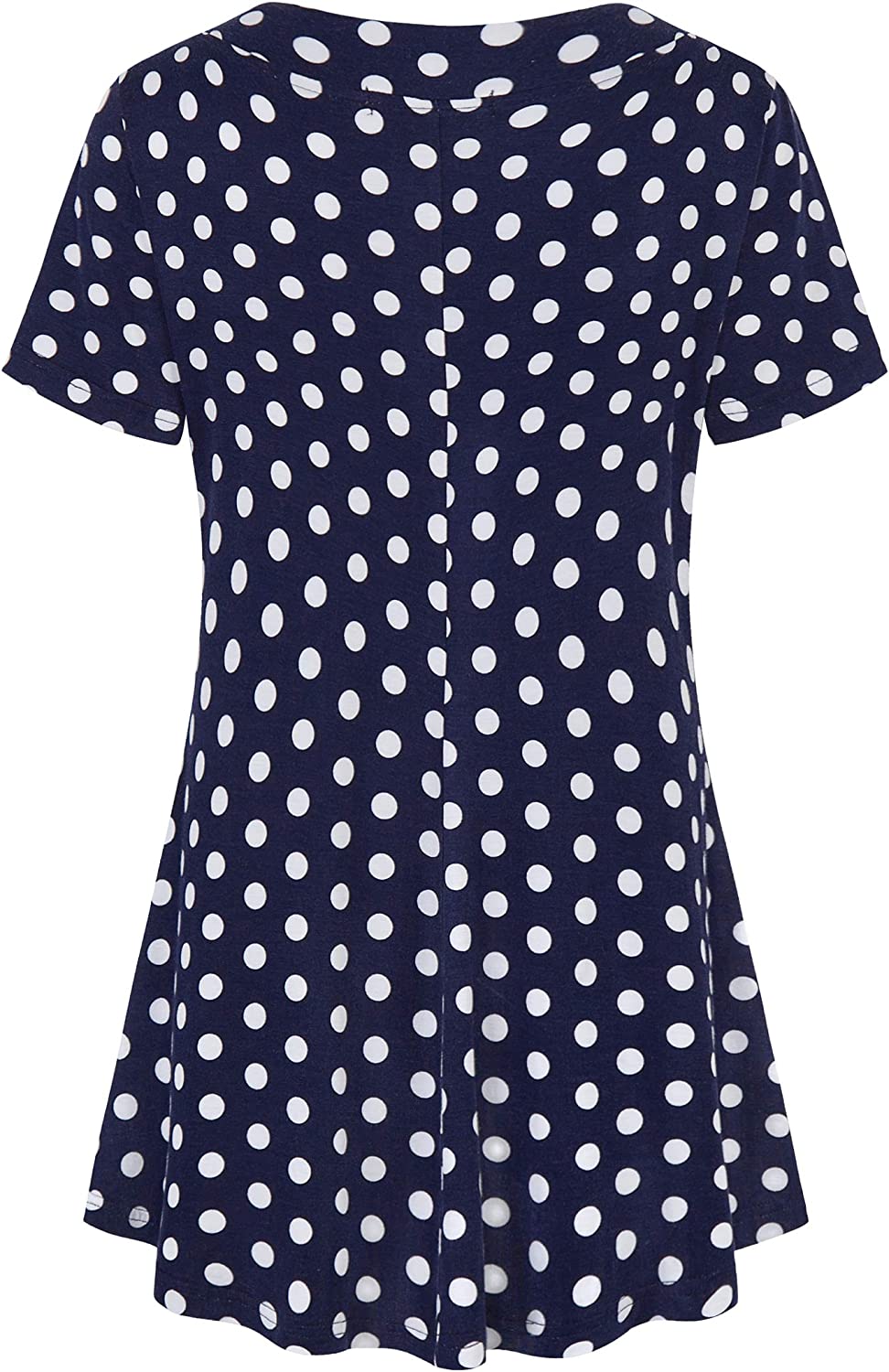 Women's Tunic Summer Short Sleeve Top Loose V Neck Dressy Shirt Blouse