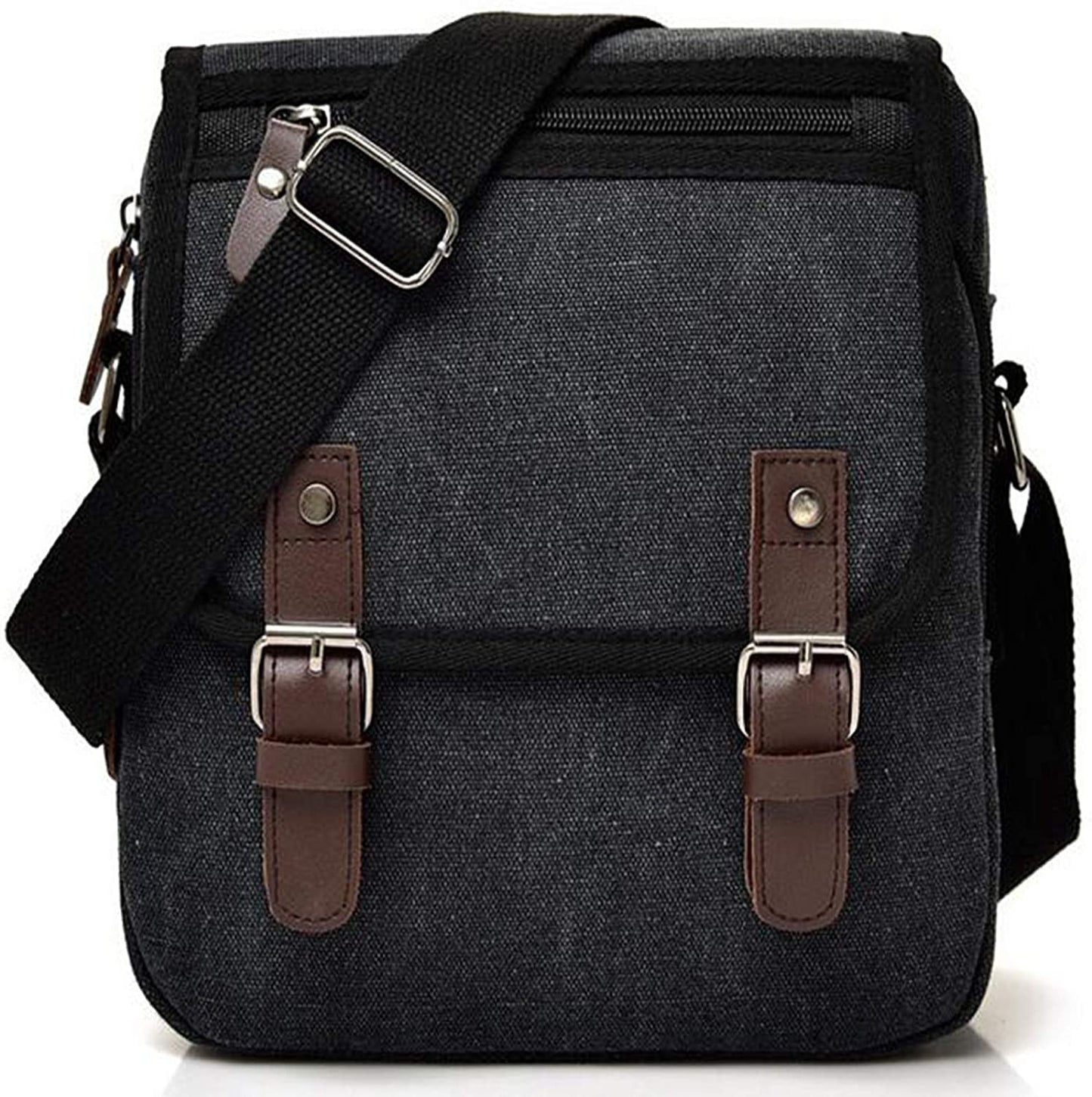 Men's Canvas Small Messenger Bag Casual Shoulder Bag Chest Bag Travel Carry Bag,Multi-pocket Purse