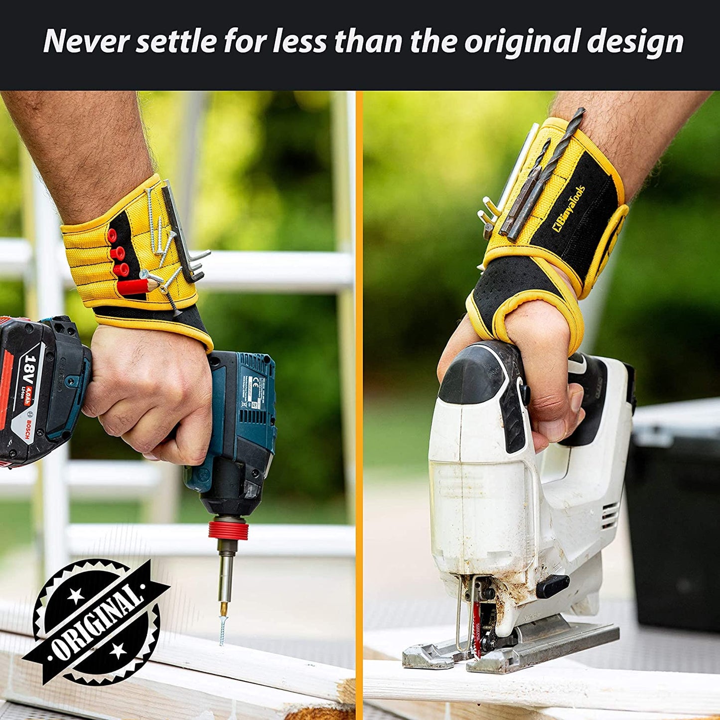 Magnetic Wristband With Super Strong Magnets Holds Screws, Nails, Drill Bit. Unique Wrist Support Design Cool Handy Gadget Gift for Fathers, Boyfriends, Handyman, Electrician, Contractor
