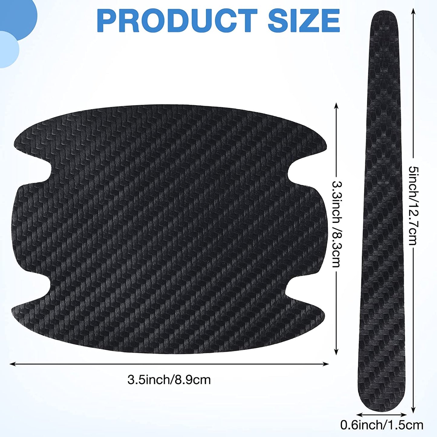 16 Pieces Car Door Handle Scratch Protector Carbon Fiber Car Door Handle Sticker Cover Scratches Protective Films Car Door Handle Cup Protector Films