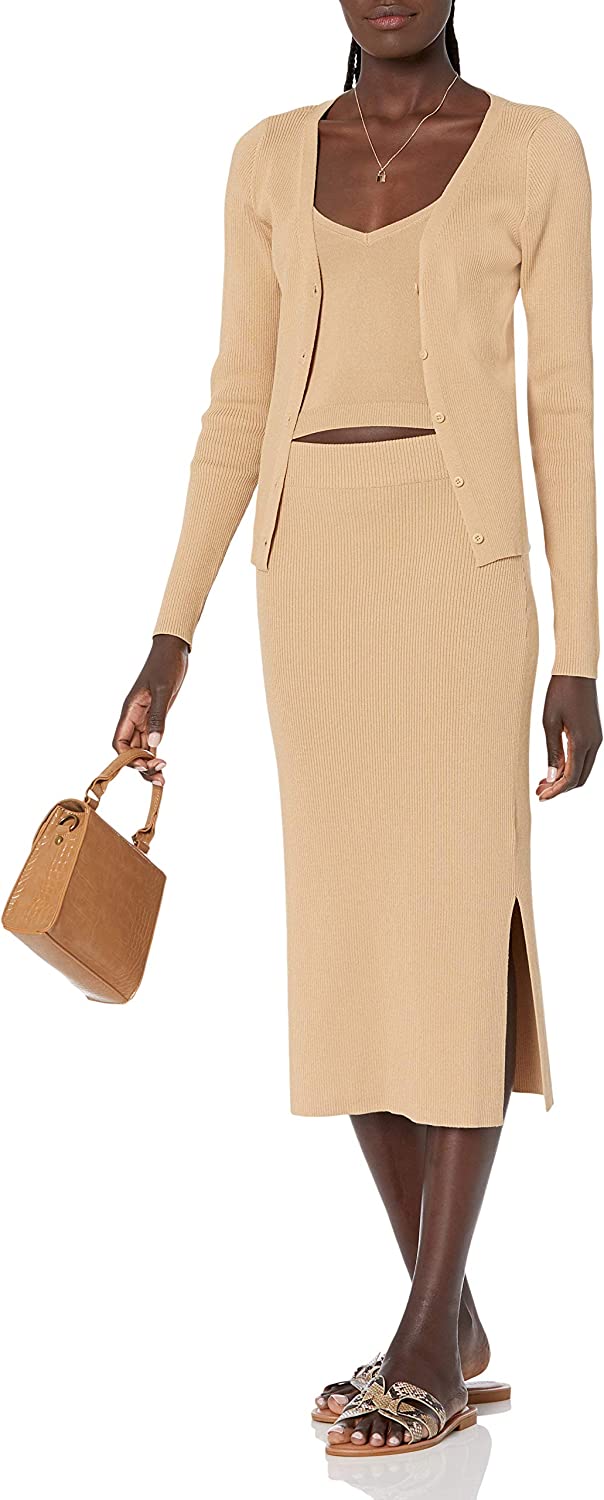 Women's Vera Slim Side Slit Midi Sweater Skirt