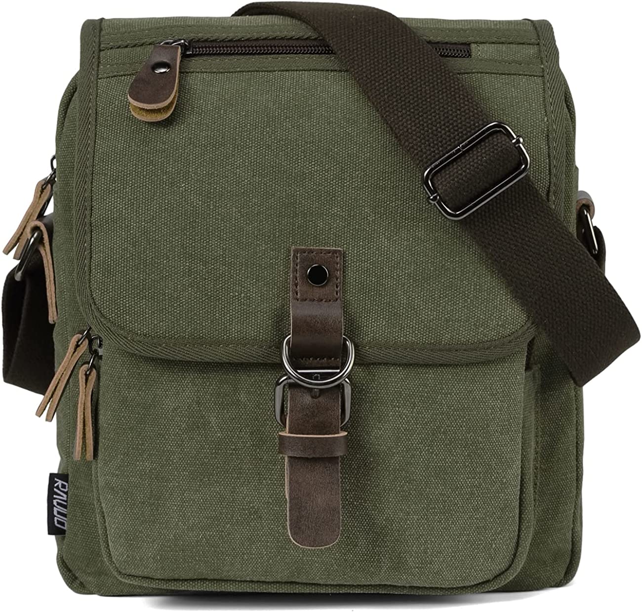 Small Messenger Bag,RAVUO Water Resistant Mens Canvas Shoulder Satchel Women Crossbody Bag for Travel Work