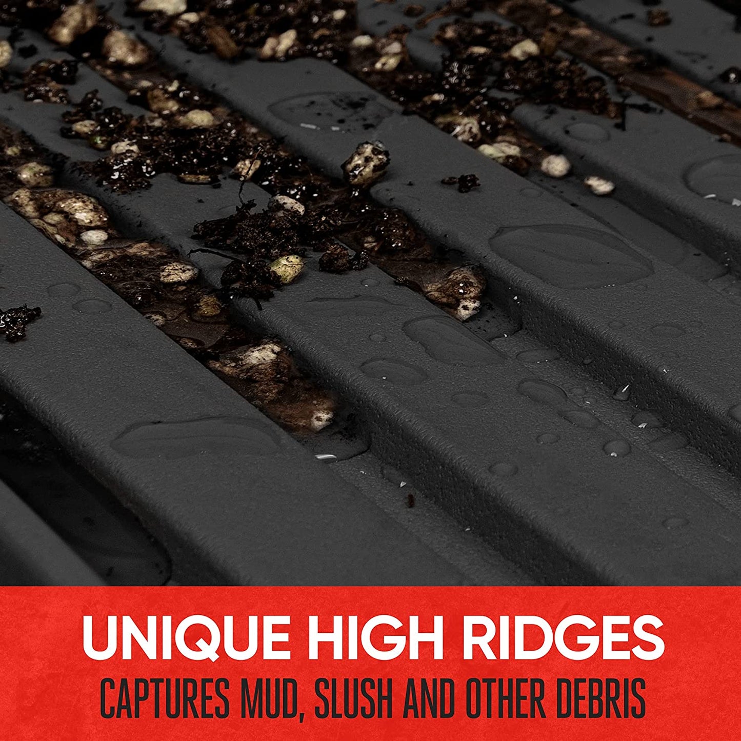 FlexTough Advanced Black Rubber Car Floor Mats - 3 Piece Front & Rear Trim to Fit Floor Mats for Cars Truck SUV, All Weather Automotive Liners with Traction Grips and Multiple Trim Lines