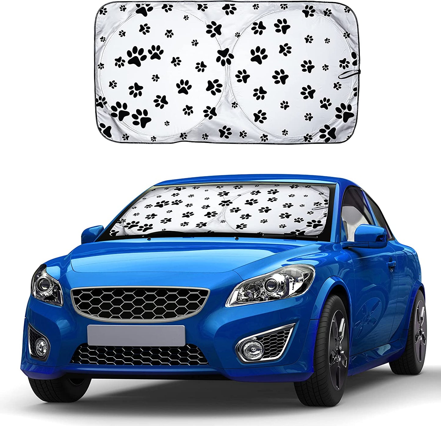 Black American Flag Patriotic Sun Shade Car Windshield for Truck & SUV | 240T Polyester Car Shade Front Windshield | 99% UV & Interior Protection Window Sun Blocker | Small 59 x 29 inches
