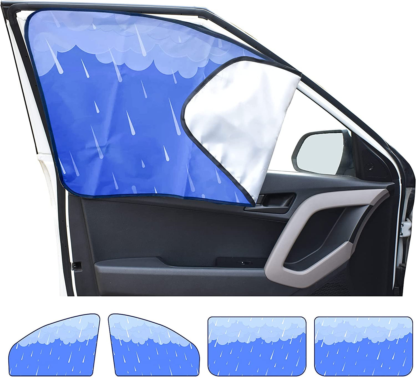 Magnetic Side Window Sunshade (4 Pack) | Baby Car Shade Blocks Direct Sunlight and Maintains Car Interior Temperature | Universal Car Travel Accessories Ensure Privacy Protection | Black