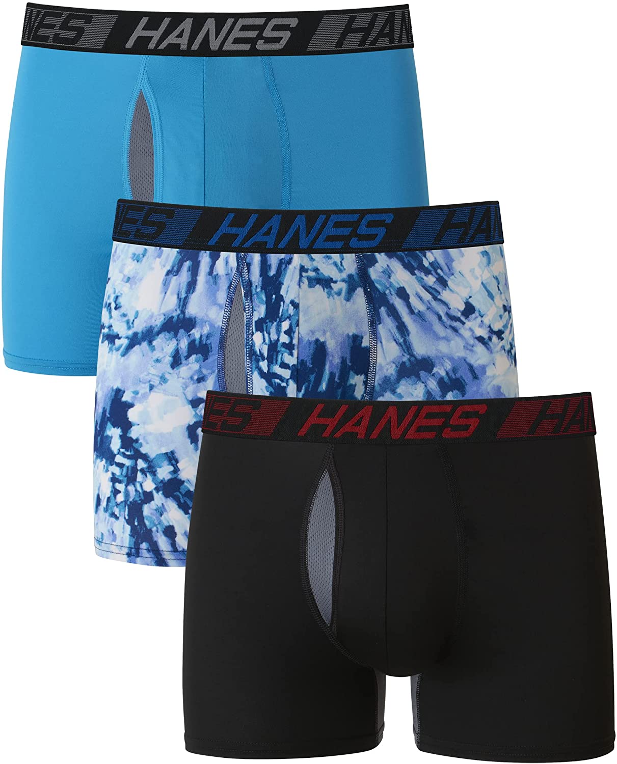 Support Pouch Men's Boxer Briefs Pack, X-Temp Cooling, Anti-Chafing, Moisture-Wicking Underwear, Trunks Available