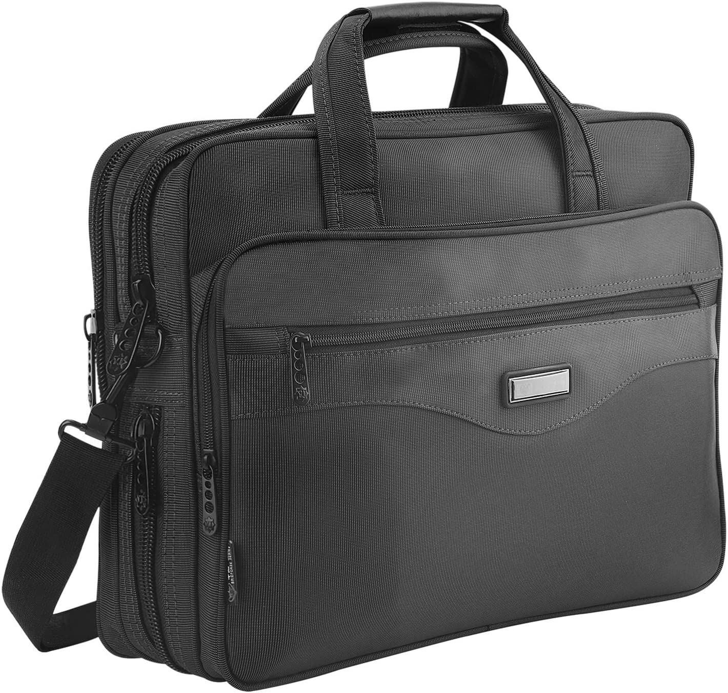 Laptop Bag 15.6 inch, Mens Laptop Briefcase, Expandable Carry on Computer Case, Business Office Attache, Zokaliy Lightweight Water Resistant Shoulder Messenger Bag for MacBook Acer HP Dell, Black