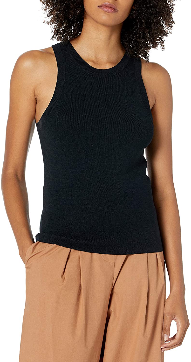 Women's Gina Fitted Sleeveless High Neck Cut-In Sweater Tank