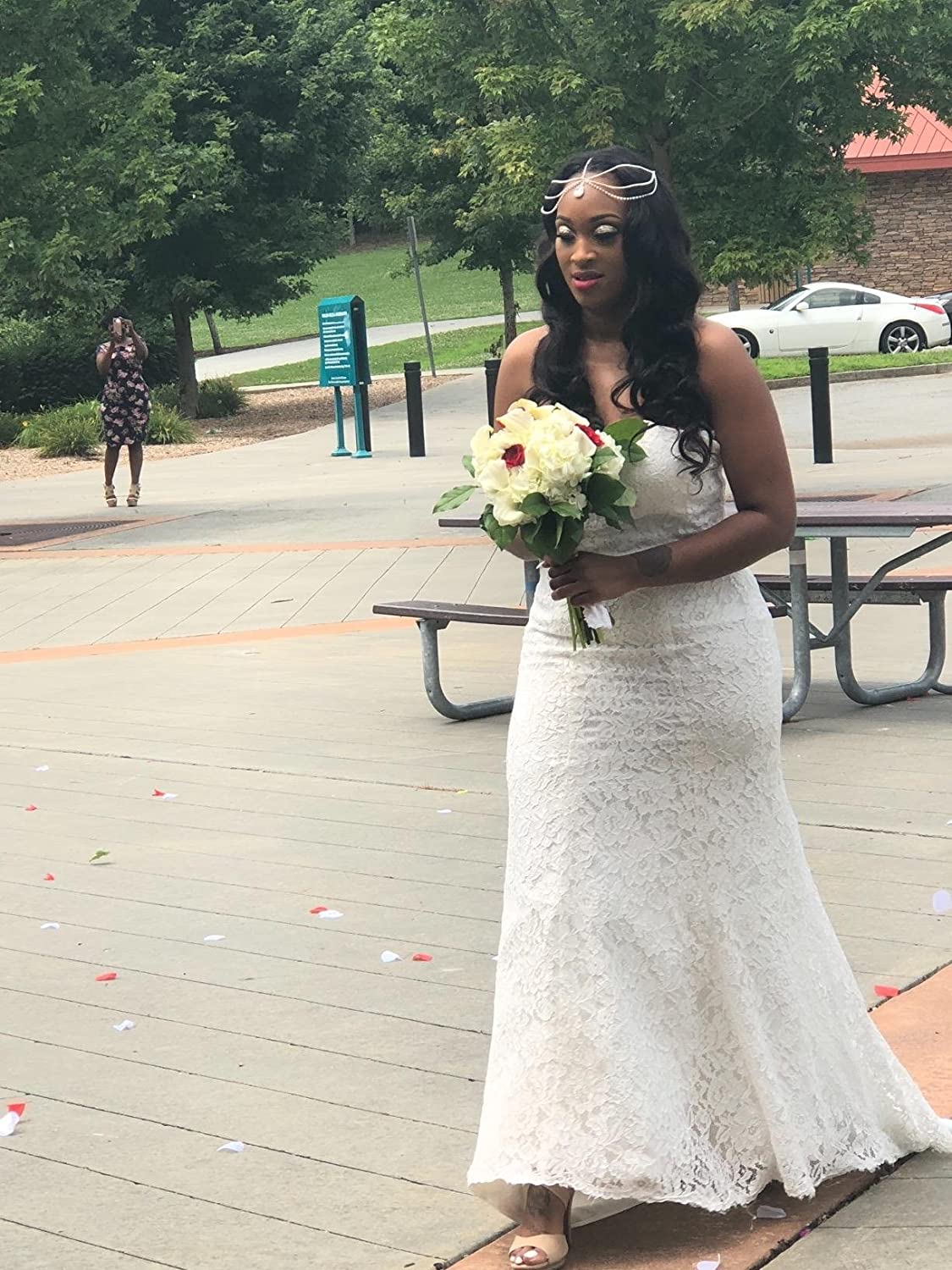 Women's Sweetheart Full Lace Beach Wedding Dress Mermaid Bridal Gown